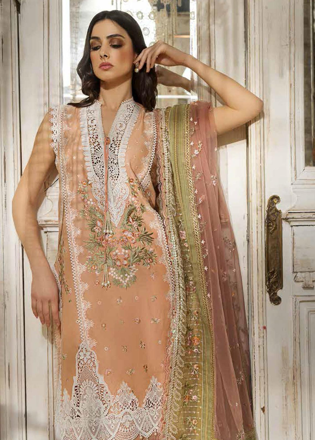 Sobia Nazir Embroidered Lawn Suits Unstitched 3 Piece SN23EL 2A - Luxury Collection