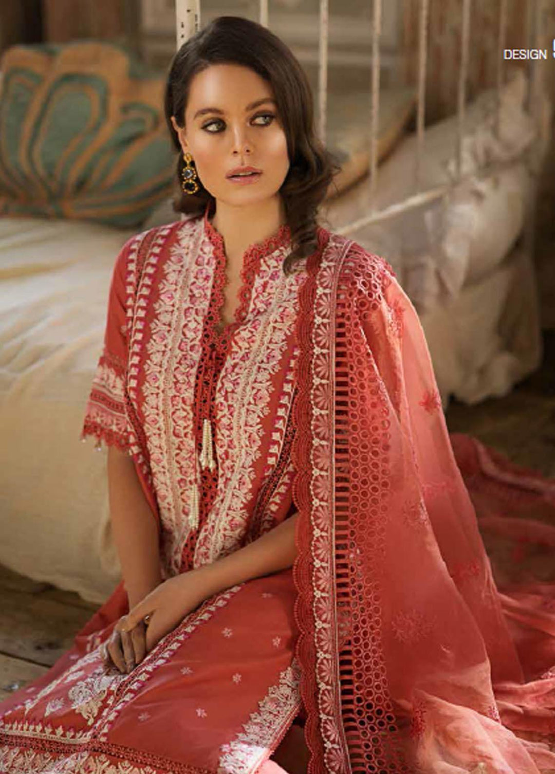 Sobia Nazir Embroidered Lawn Suits Unstitched 3 Piece SN23EL 5A - Luxury Collection