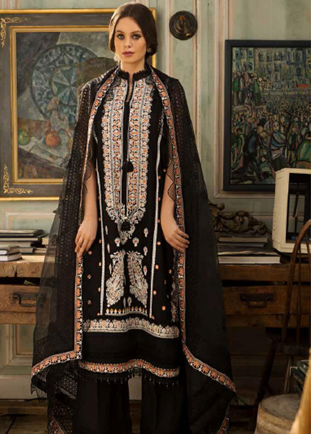 Sobia Nazir Embroidered Lawn Suits Unstitched 3 Piece SN23EL 5B - Luxury Collection