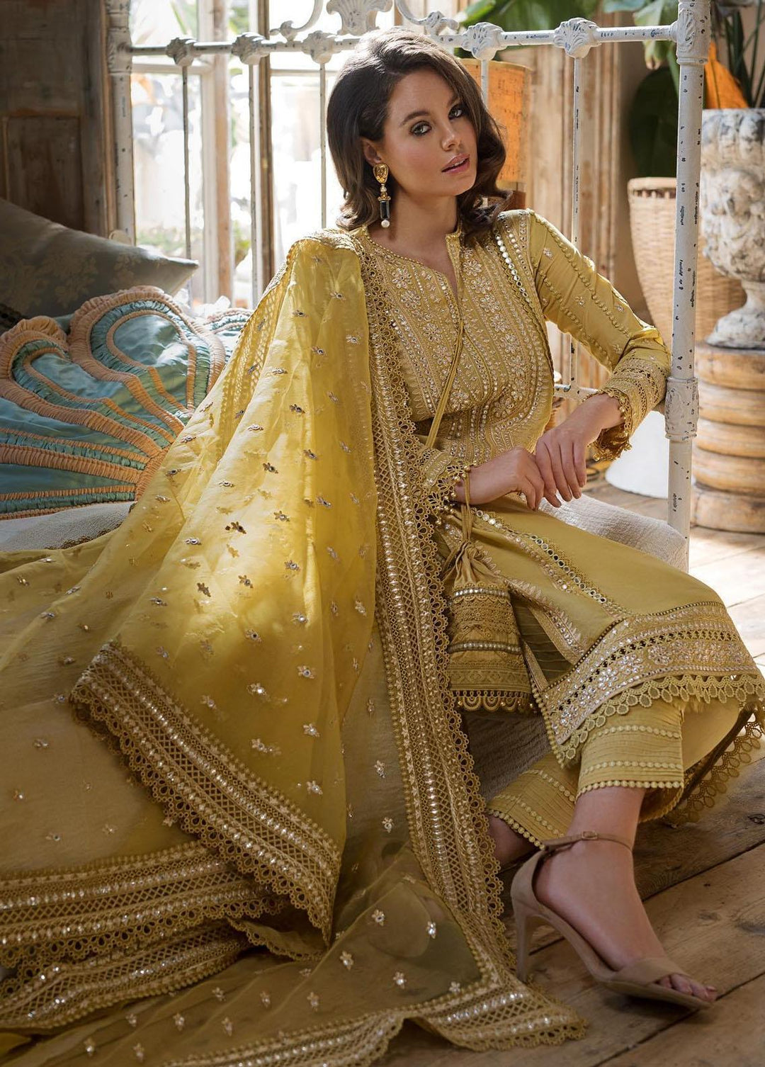 Sobia Nazir Embroidered Lawn Suits Unstitched 3 Piece SN23EL 6A - Luxury Collection