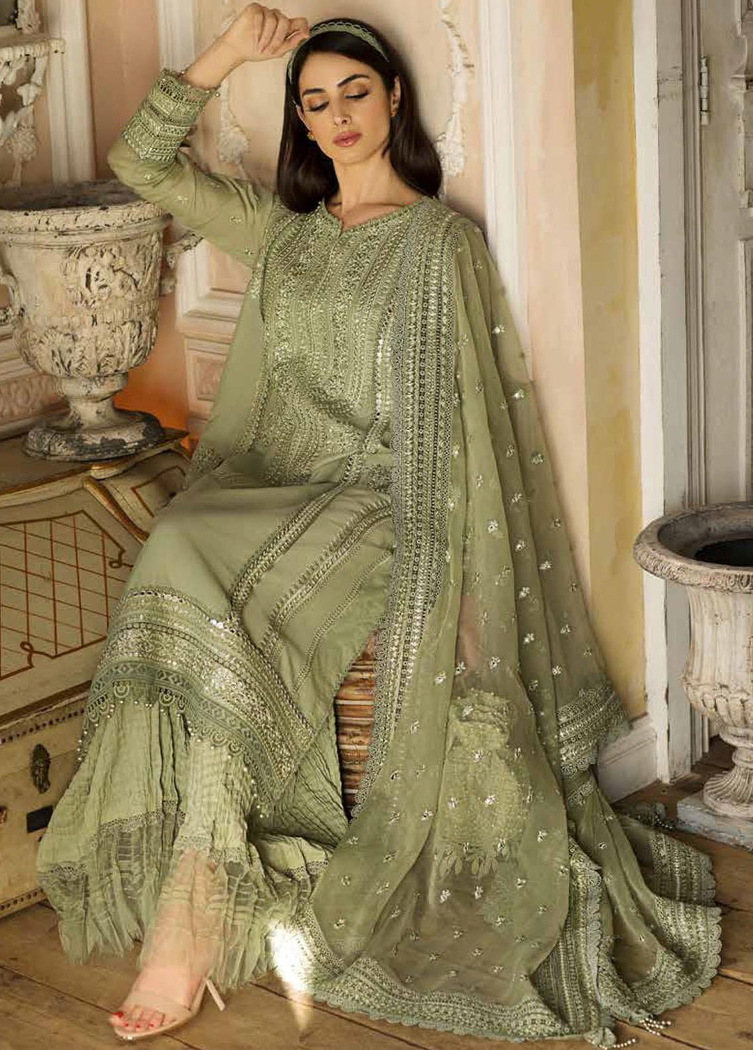 Sobia Nazir Embroidered Lawn Suits Unstitched 3 Piece SN23EL 6B - Luxury Collection