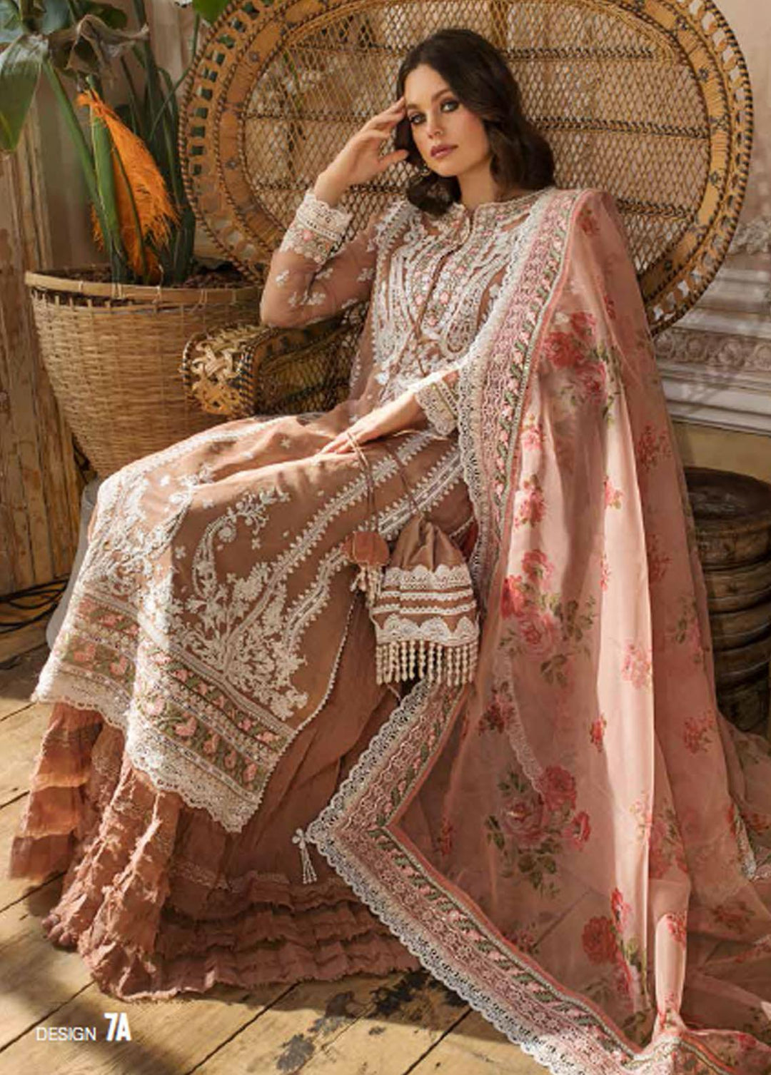 Sobia Nazir Embroidered Lawn Suits Unstitched 3 Piece SN23EL 7A - Luxury Collection