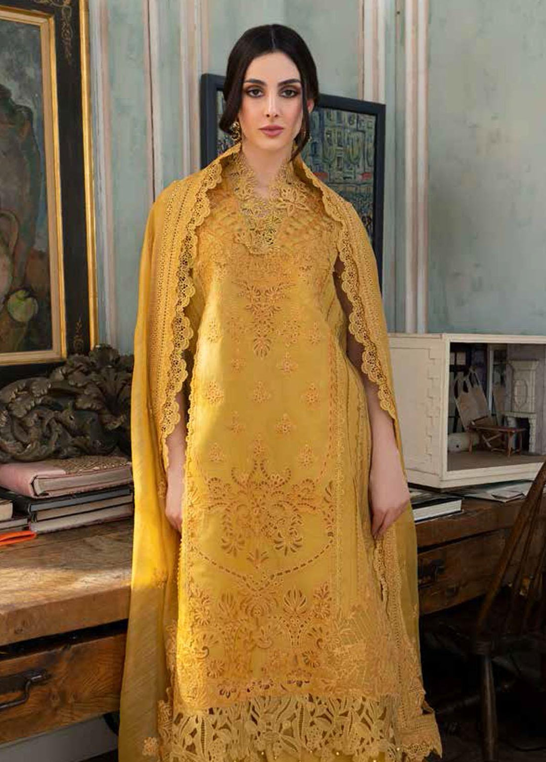 Sobia Nazir Embroidered Lawn Suits Unstitched 3 Piece SN23EL 8A - Luxury Collection