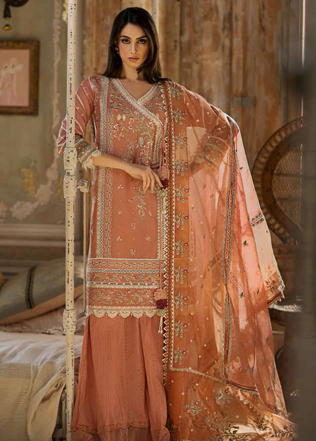 Sobia Nazir Embroidered Lawn Suits Unstitched 3 Piece SN23EL 9A - Luxury Collection
