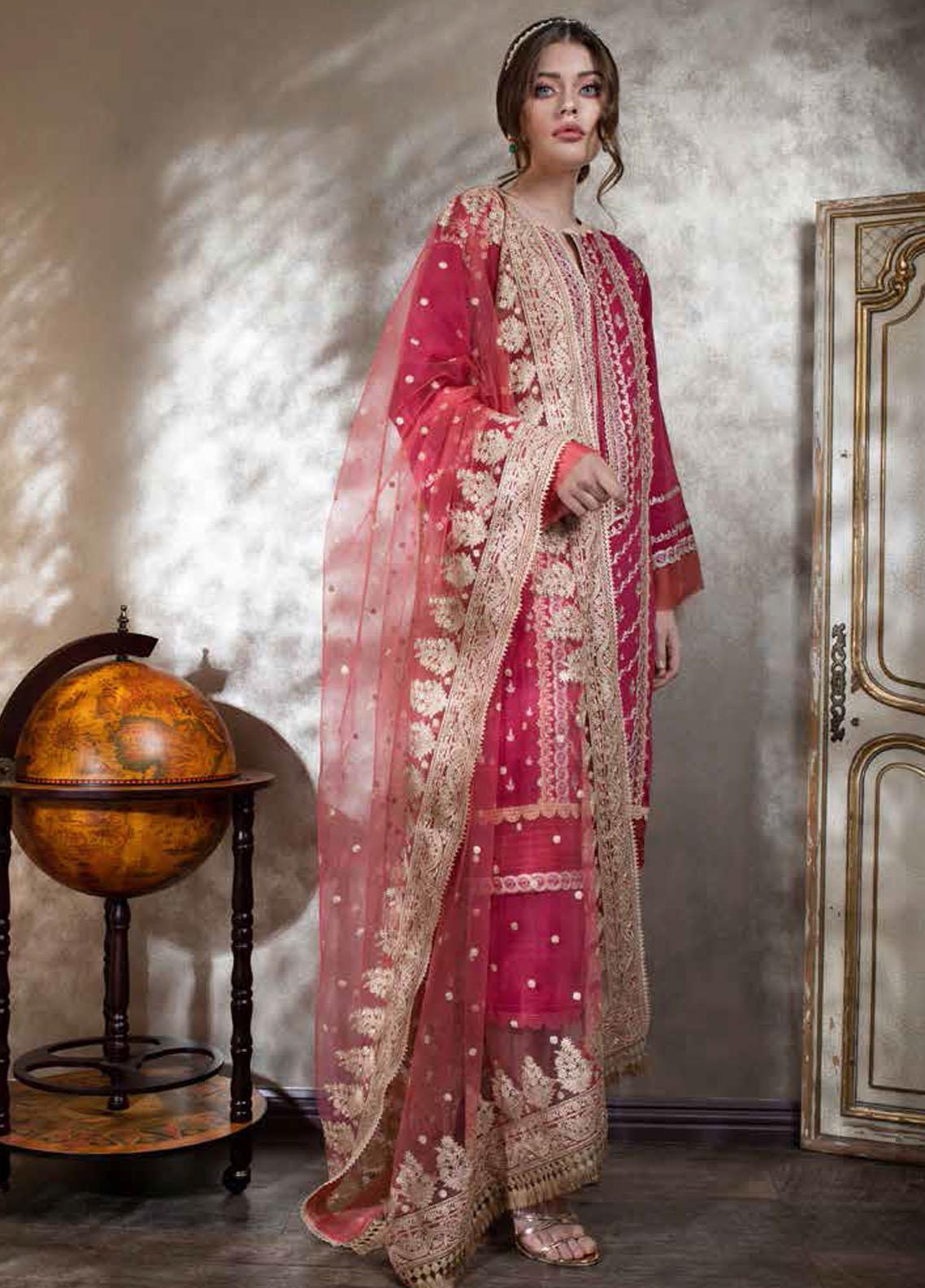 Sobia Nazir Embroidered Lawn Suits Unstitched 3 Piece SN21L 1B - Luxury Collection