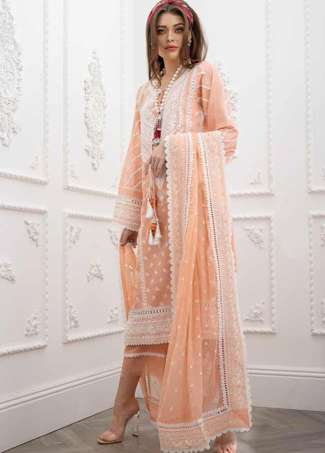 Sobia Nazir Embroidered Lawn Suits Unstitched 3 Piece SN21L 13A - Luxury Collection