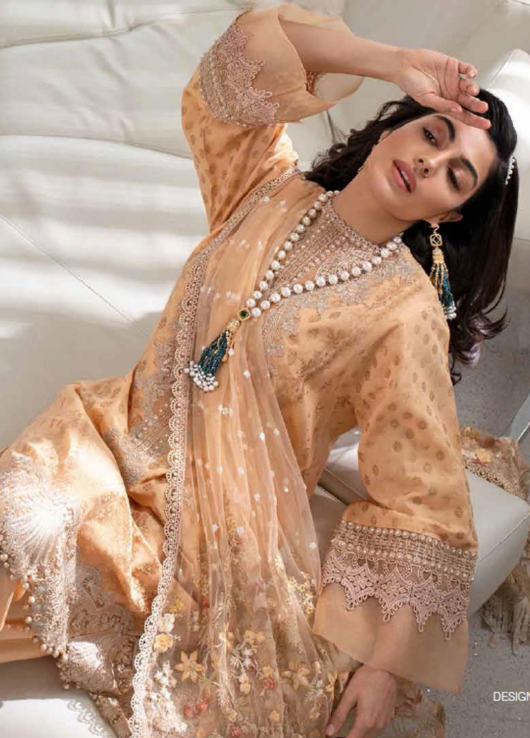 Sobia Nazir Embroidered Lawn Suits Unstitched 3 Piece SN21L 14A - Luxury Collection