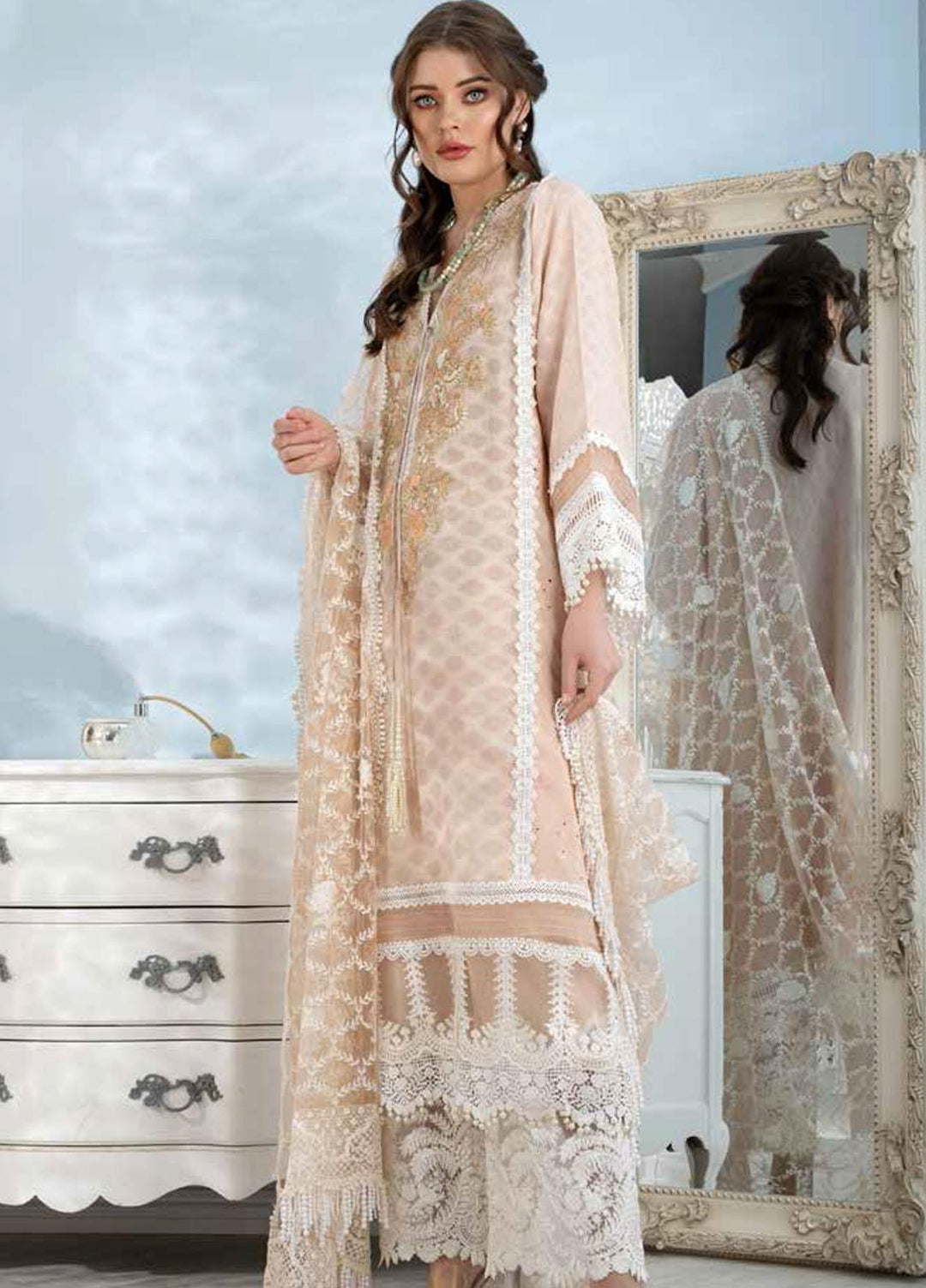 Sobia Nazir Embroidered Lawn Suits Unstitched 3 Piece SN21L 15A - Luxury Collection