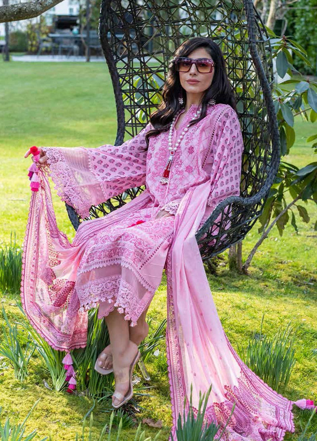 Sobia Nazir Embroidered Lawn Suits Unstitched 3 Piece SN21L 4A - Luxury Collection