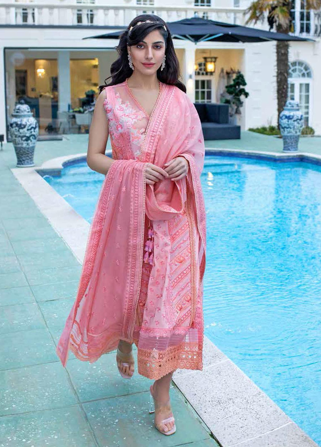 Sobia Nazir Embroidered Lawn Suits Unstitched 3 Piece SN21L 9B - Luxury Collection