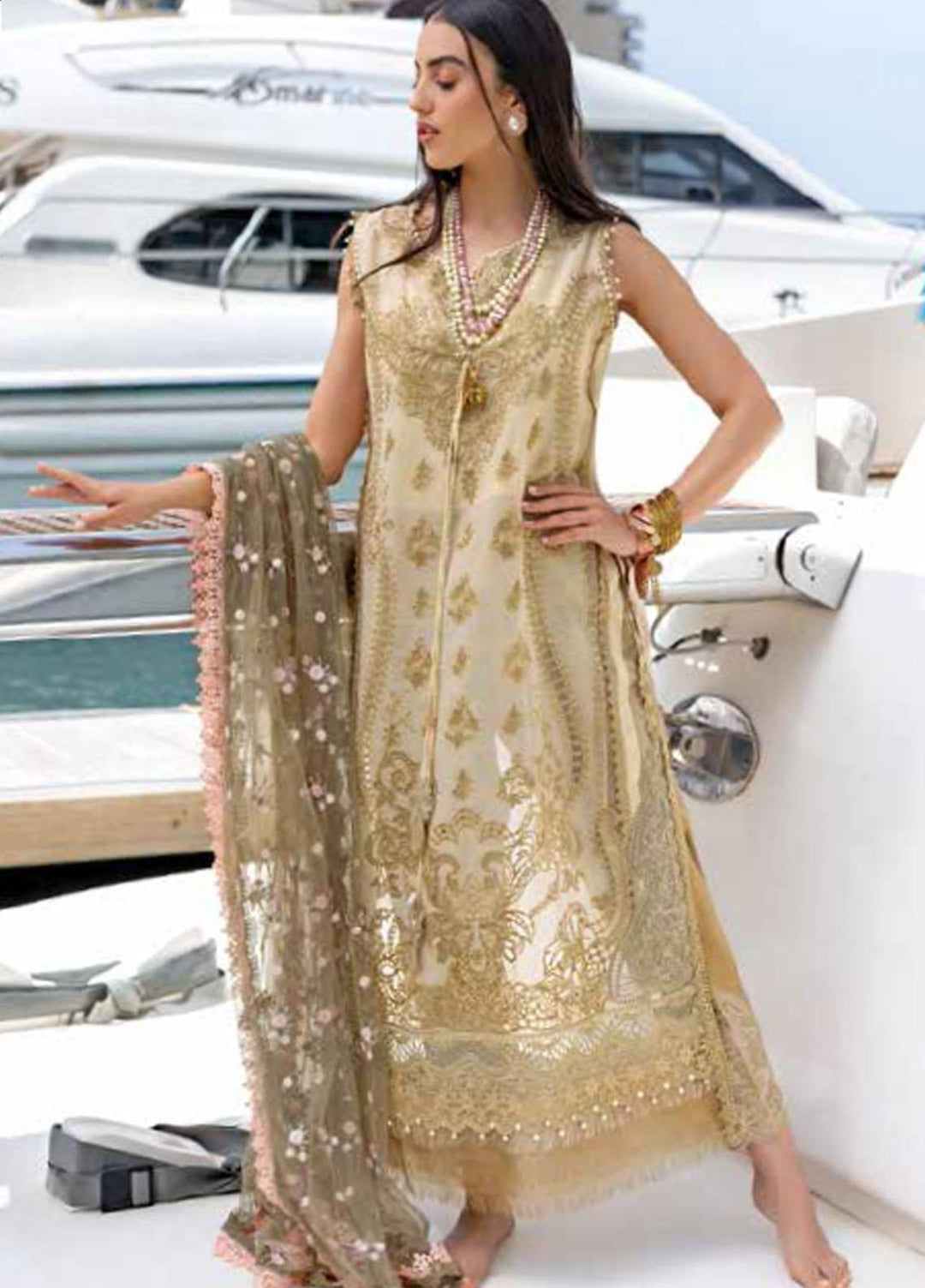Sobia Nazir Embroidered Lawn Suits Unstitched 3 Piece SN22LL 10A - Luxury Summer Collection