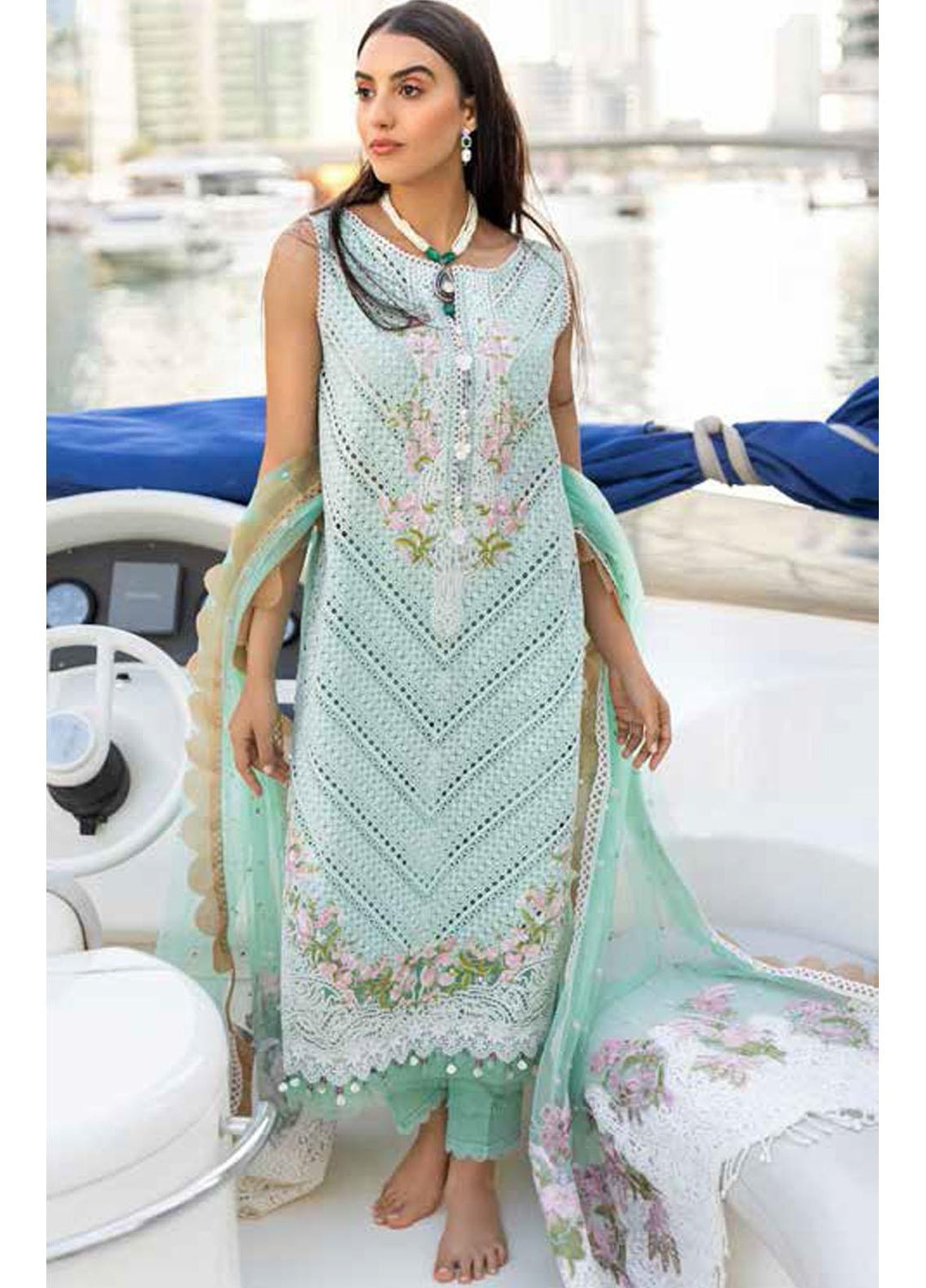 Sobia Nazir Embroidered Lawn Suits Unstitched 3 Piece SN22LL 3B - Luxury Summer Collection