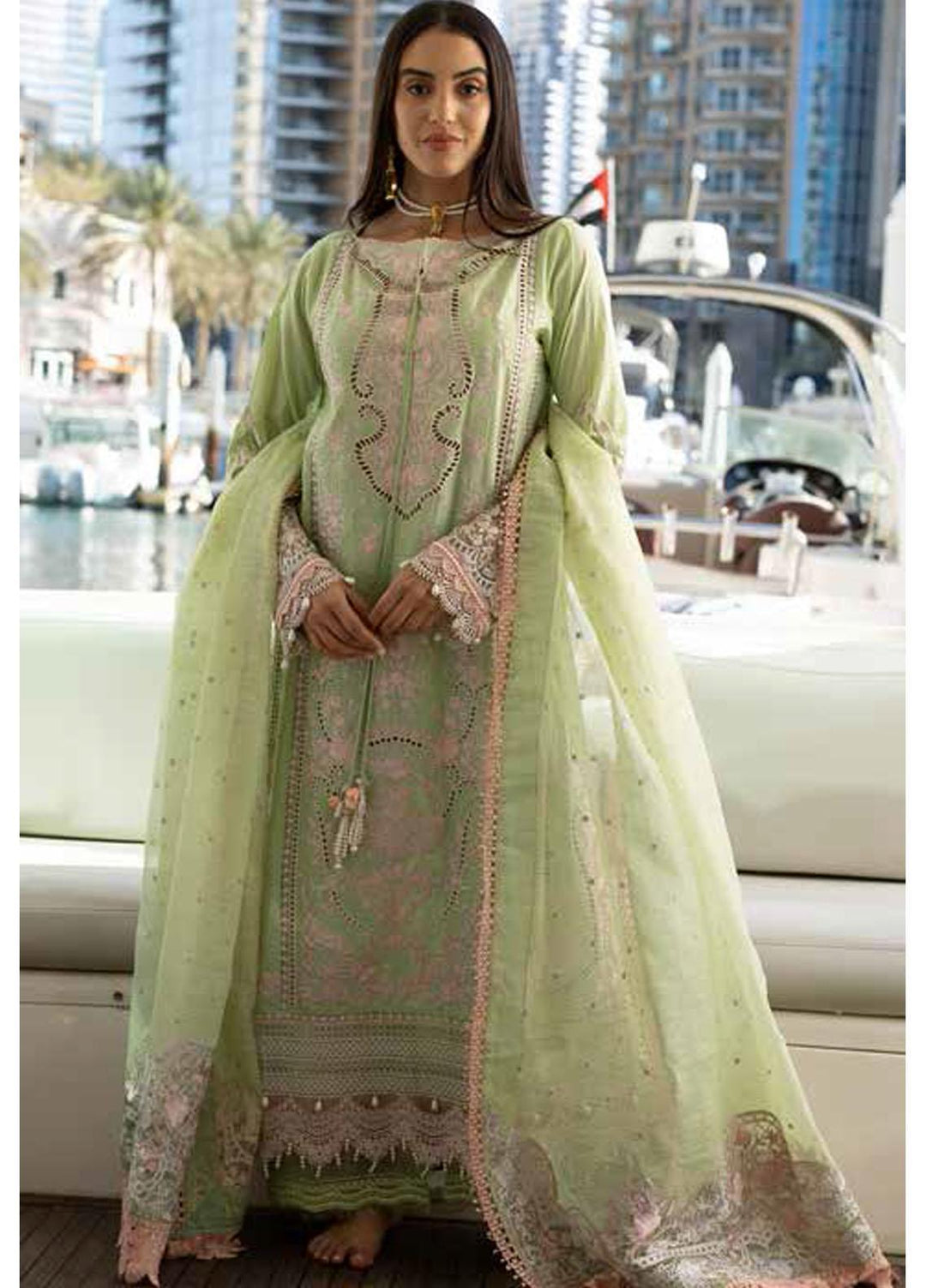 Sobia Nazir Embroidered Lawn Suits Unstitched 3 Piece SN22LL 4A - Luxury Summer Collection