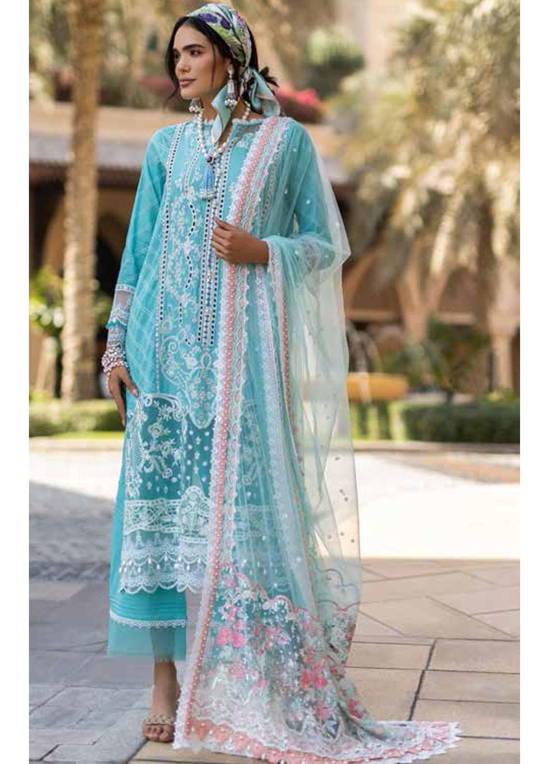 Sobia Nazir Embroidered Lawn Suits Unstitched 3 Piece SN22LL 7B - Luxury Summer Collection