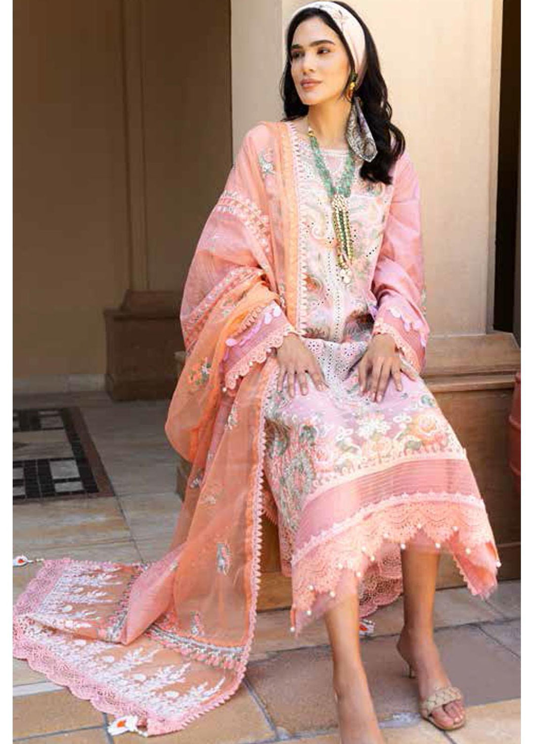 Sobia Nazir Embroidered Lawn Suits Unstitched 3 Piece SN22LL 8A - Luxury Summer Collection