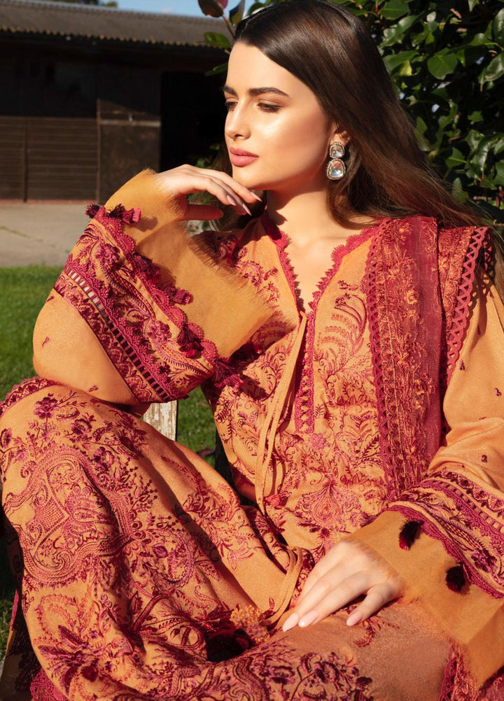 Sobia Nazir Embroidered Silk Karandi Suits Unstitched 3 Piece SN21PF D-01A - Winter Collection