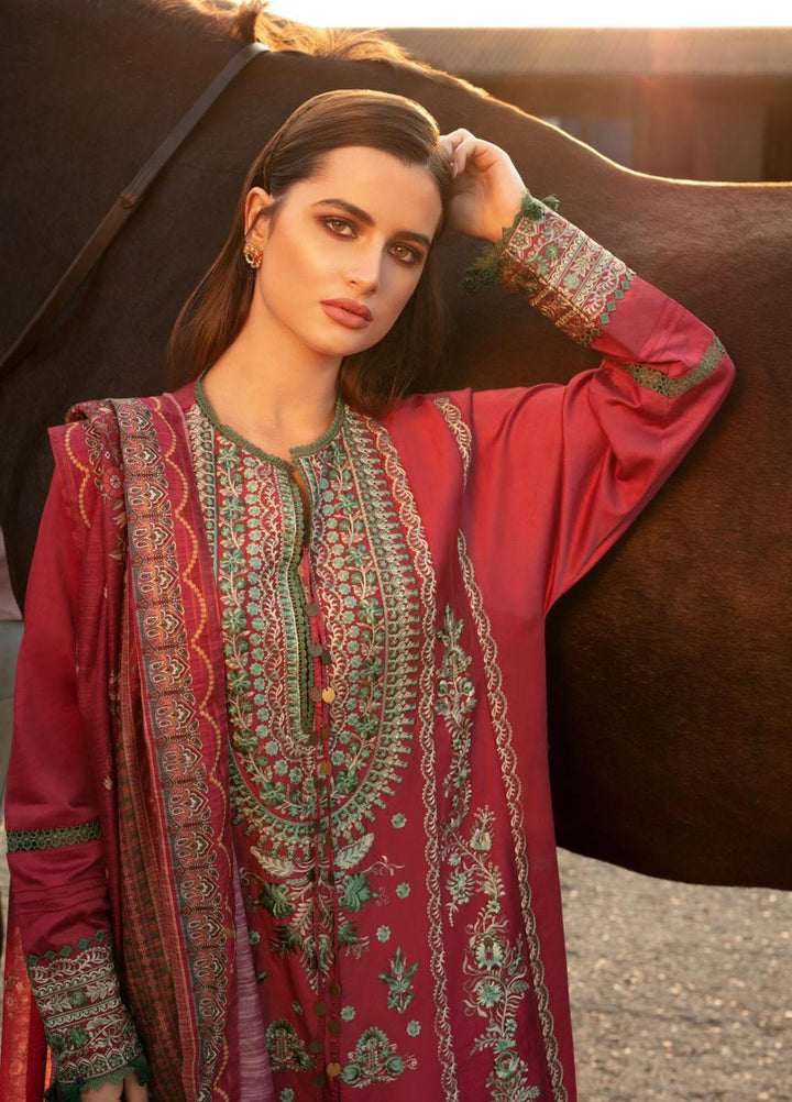 Sobia Nazir Embroidered Cotton Satin Suits Unstitched 3 Piece SN21PF D-05A - Winter Collection