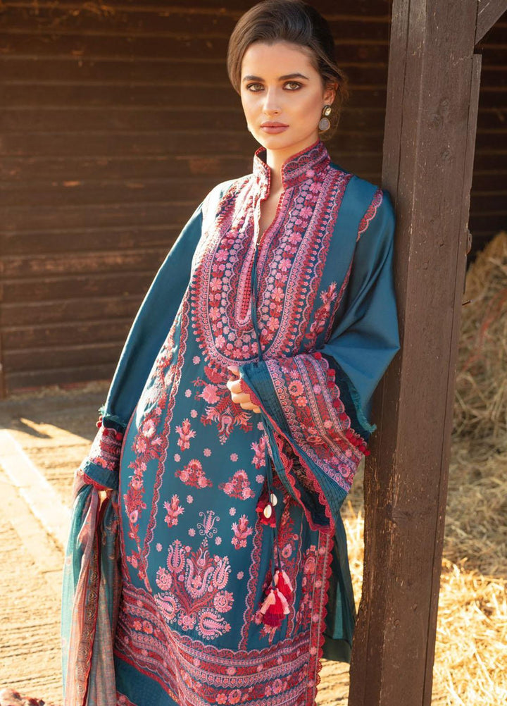 Sobia Nazir Embroidered Cotton Satin Suits Unstitched 3 Piece SN21PF D-05B - Winter Collection