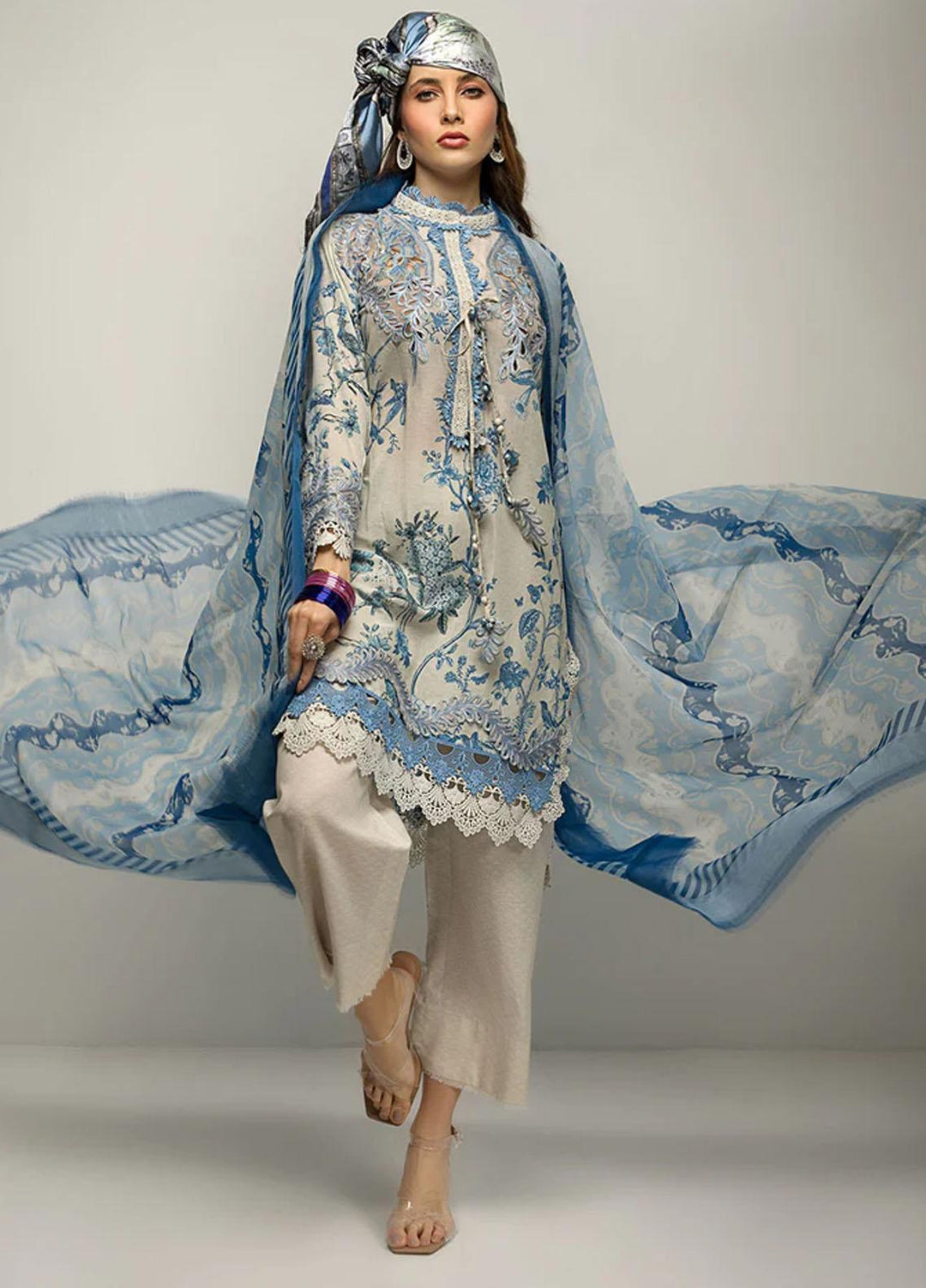 Sobia Nazir Embroidered Lawn Suits Unstitched 3 Piece SN23V 5B - Summer Collection