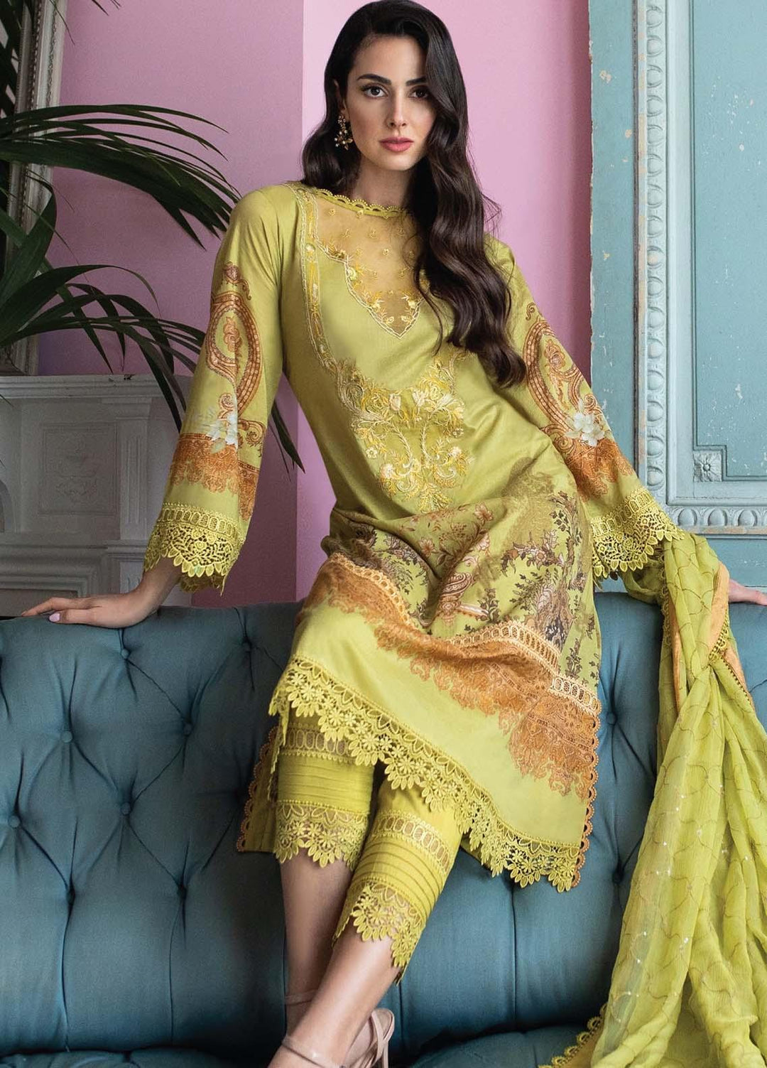 Vital By Sobia Nazir Embroidered Lawn Suits Unstitched 3 Piece SN21V 12B - Summer Collection