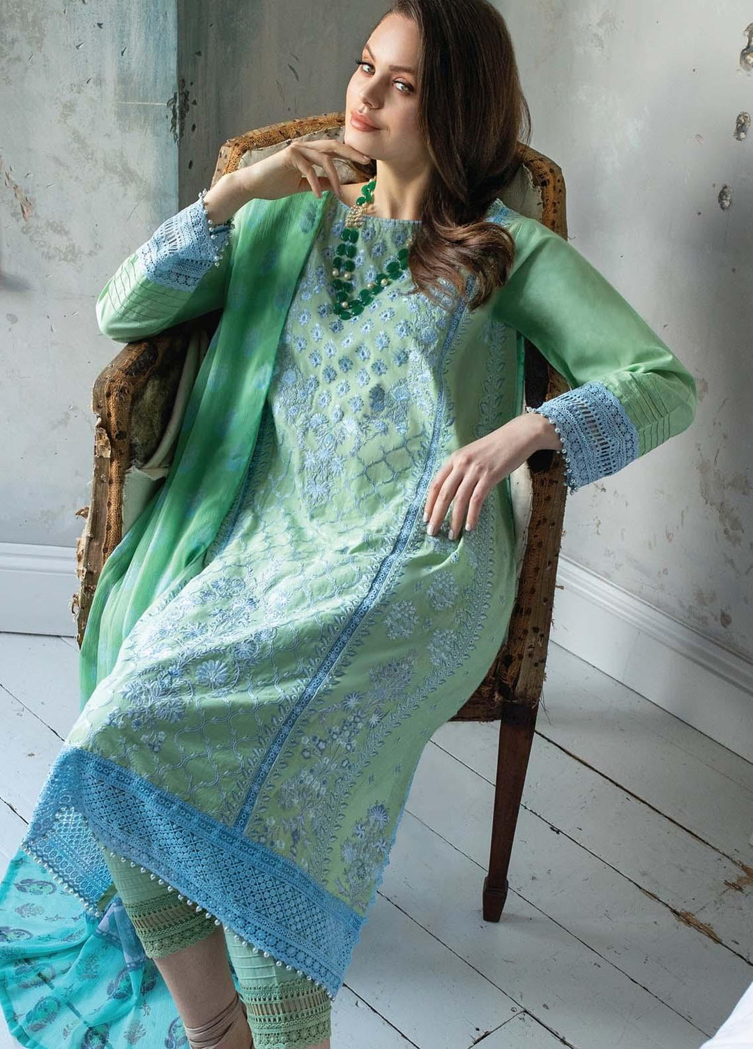 Vital By Sobia Nazir Embroidered Lawn Suits Unstitched 3 Piece SN21V 1A - Summer Collection
