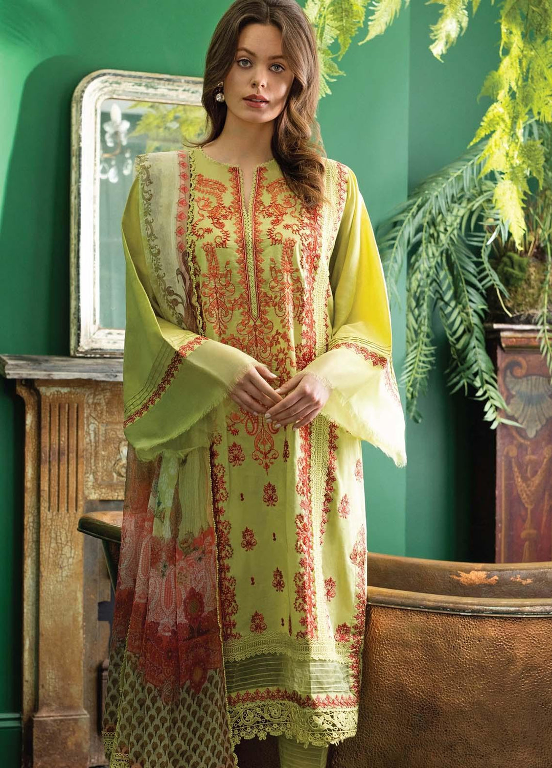 Vital By Sobia Nazir Embroidered Lawn Suits Unstitched 3 Piece SN21V 2A - Summer Collection