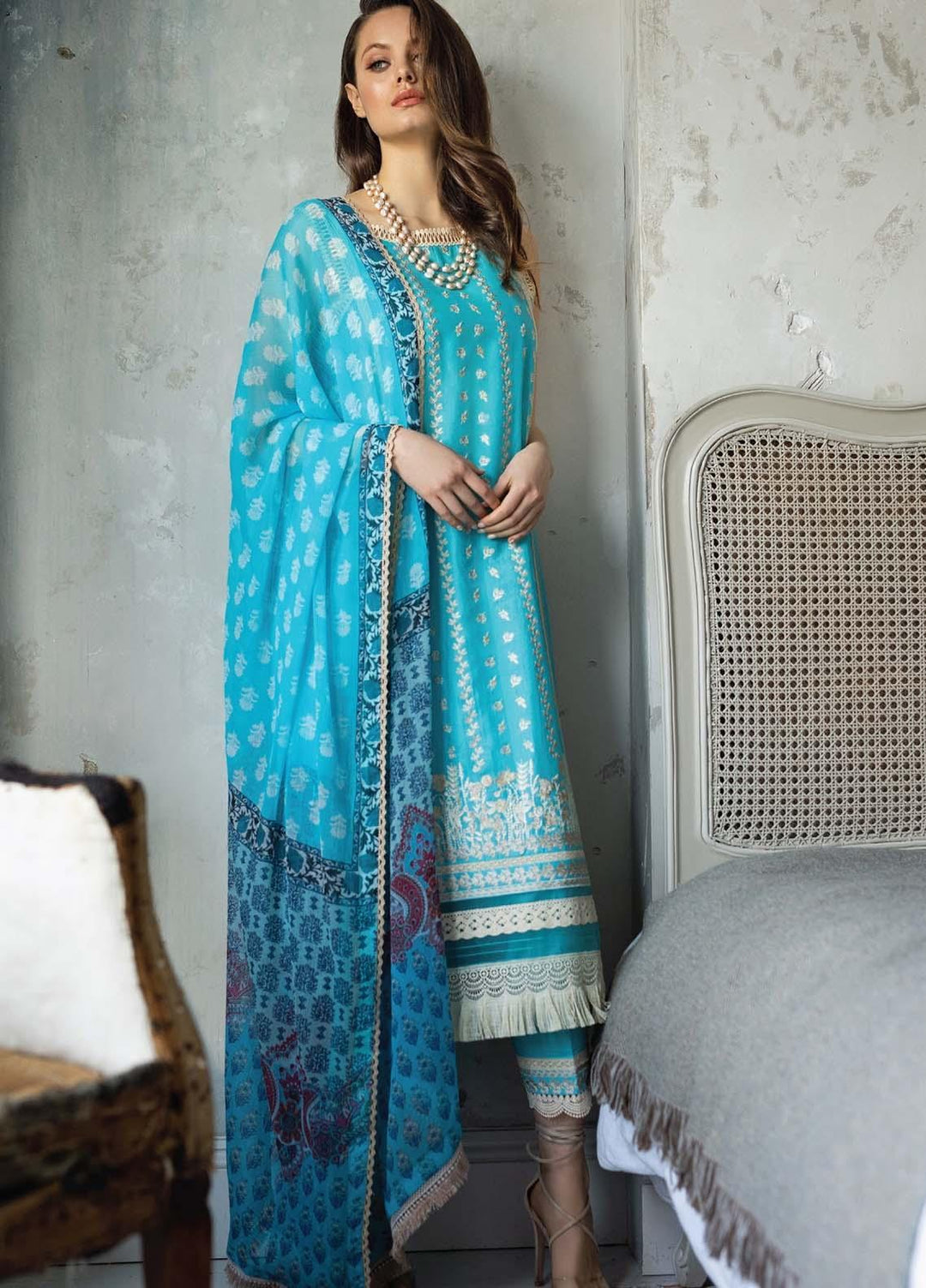 Vital By Sobia Nazir Embroidered Lawn Suits Unstitched 3 Piece SN21V 4A - Summer Collection