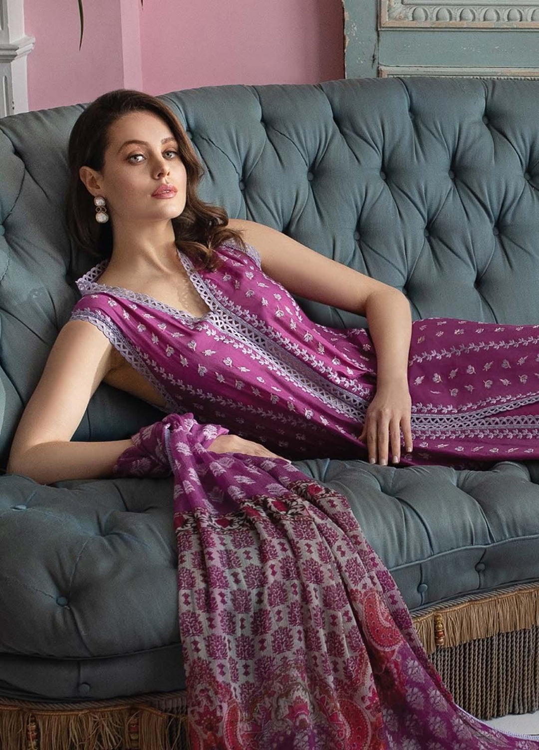 Vital By Sobia Nazir Embroidered Lawn Suits Unstitched 3 Piece SN21V 4B - Summer Collection