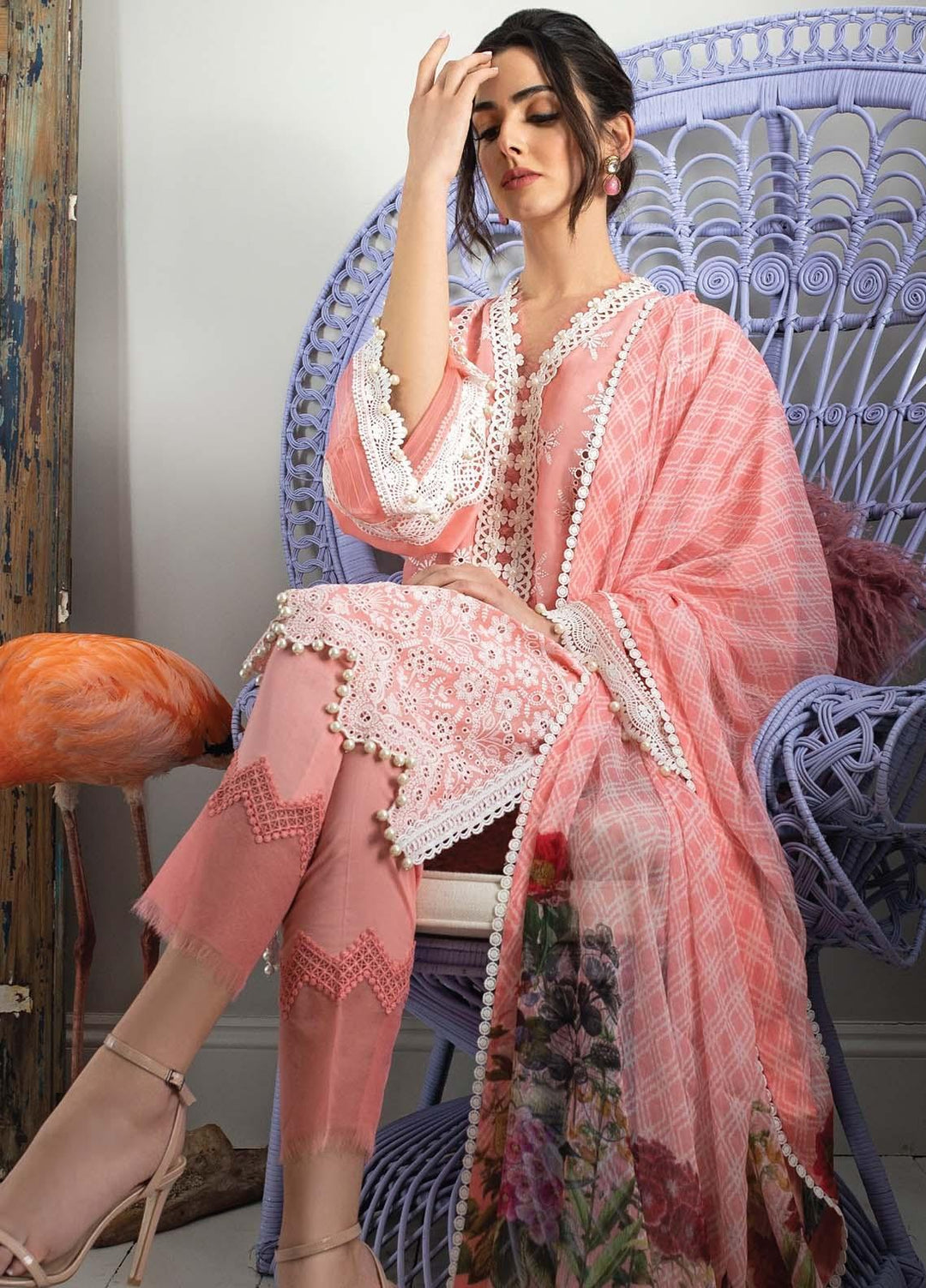 Vital By Sobia Nazir Embroidered Lawn Suits Unstitched 3 Piece SN21V 8A - Summer Collection