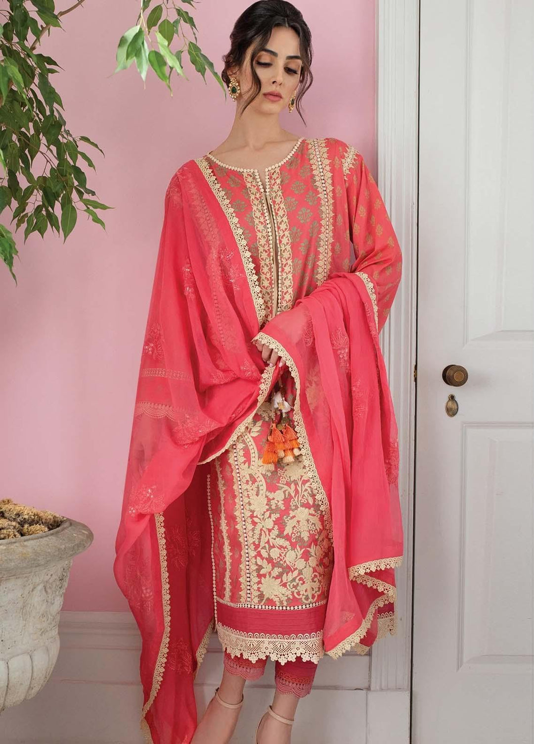 Vital By Sobia Nazir Embroidered Lawn Suits Unstitched 3 Piece SN21V 9B - Summer Collection