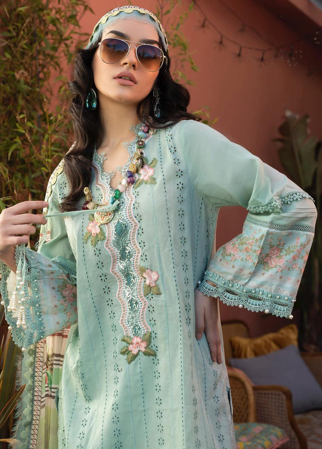 Vital Lawn By Sobia Nazir Embroidered Lawn Suits Unstitched 3 Piece SN23V 12A - Summer Collection