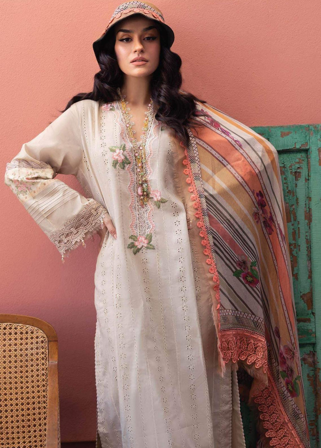 Vital Lawn By Sobia Nazir Embroidered Lawn Suits Unstitched 3 Piece SN23V 12B - Summer Collection