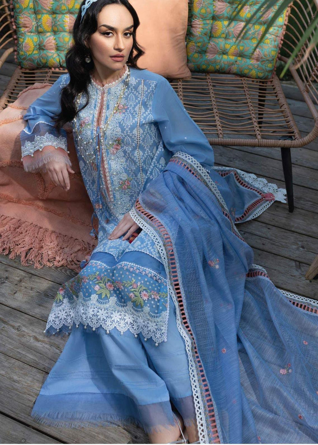Vital Lawn By Sobia Nazir Embroidered Lawn Suits Unstitched 3 Piece SN23V 1B - Summer Collection