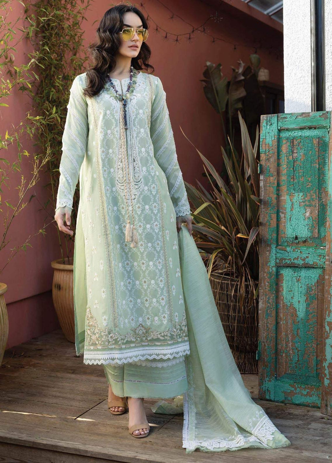 Vital Lawn By Sobia Nazir Embroidered Lawn Suits Unstitched 3 Piece SN23V 8A - Summer Collection