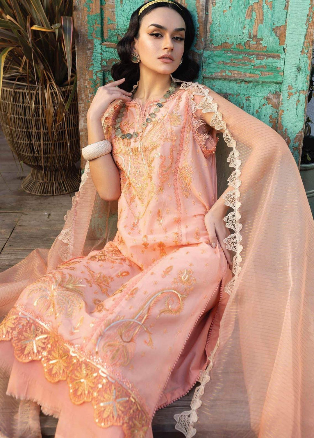 Vital Lawn By Sobia Nazir Embroidered Lawn Suits Unstitched 3 Piece SN23V 9B - Summer Collection