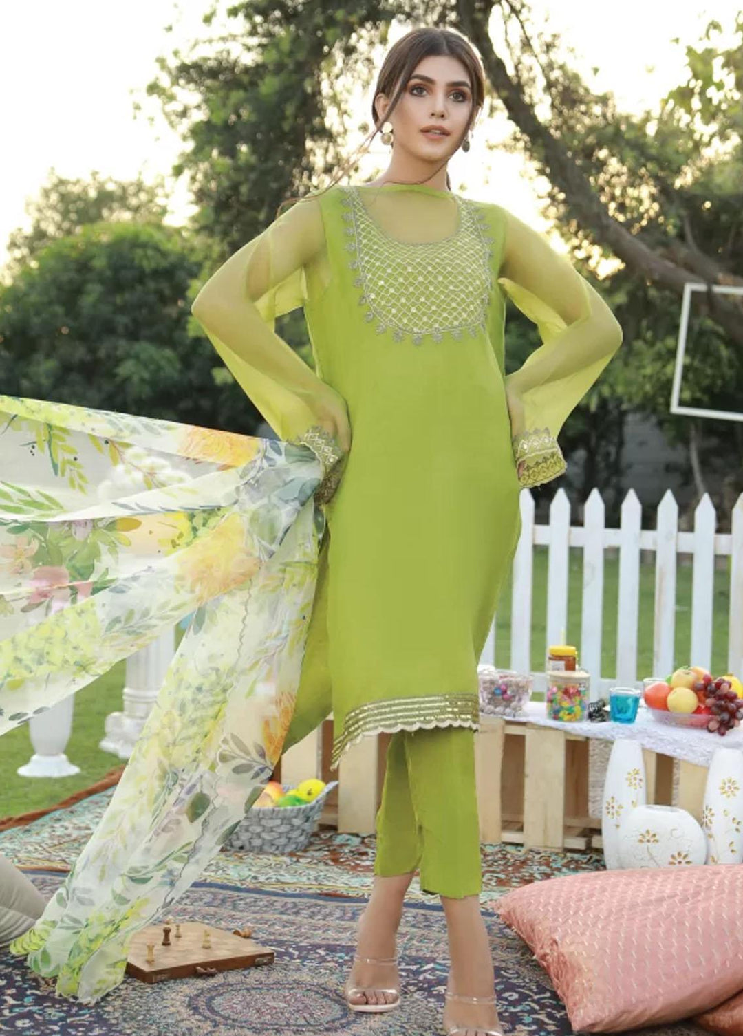 Soffio Pret Embroidered Organza 3 Piece SF21P SO495NG