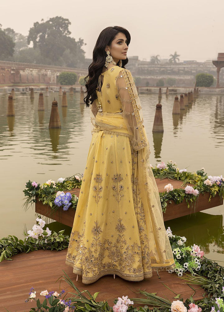 Sonia Umer by Shahzeb Textiles Embroidered Net Suits Unstitched 3 Piece ST22SU Splendour Yellow - Wedding Collection