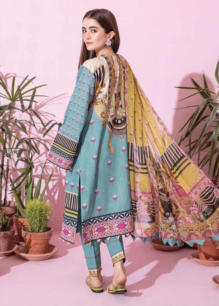 Spring Fling by Rang Rasiya Printed Lawn Suits Unstitched 3 Piece RR21SF 706 Paradise Blue - Summer Collection