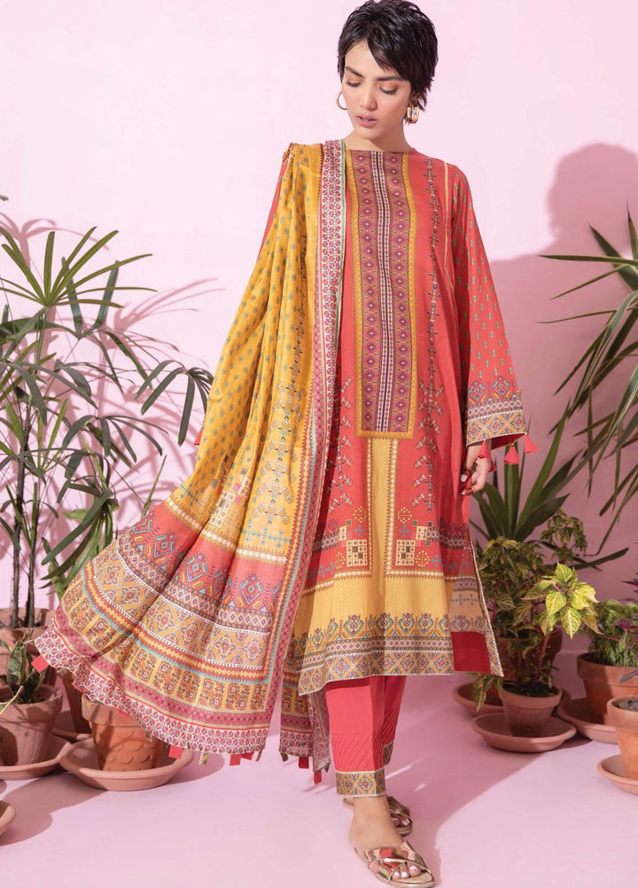 Spring Fling by Rang Rasiya Printed Lawn Suits Unstitched 3 Piece RR21SF 717 Mango Truffle - Summer Collection