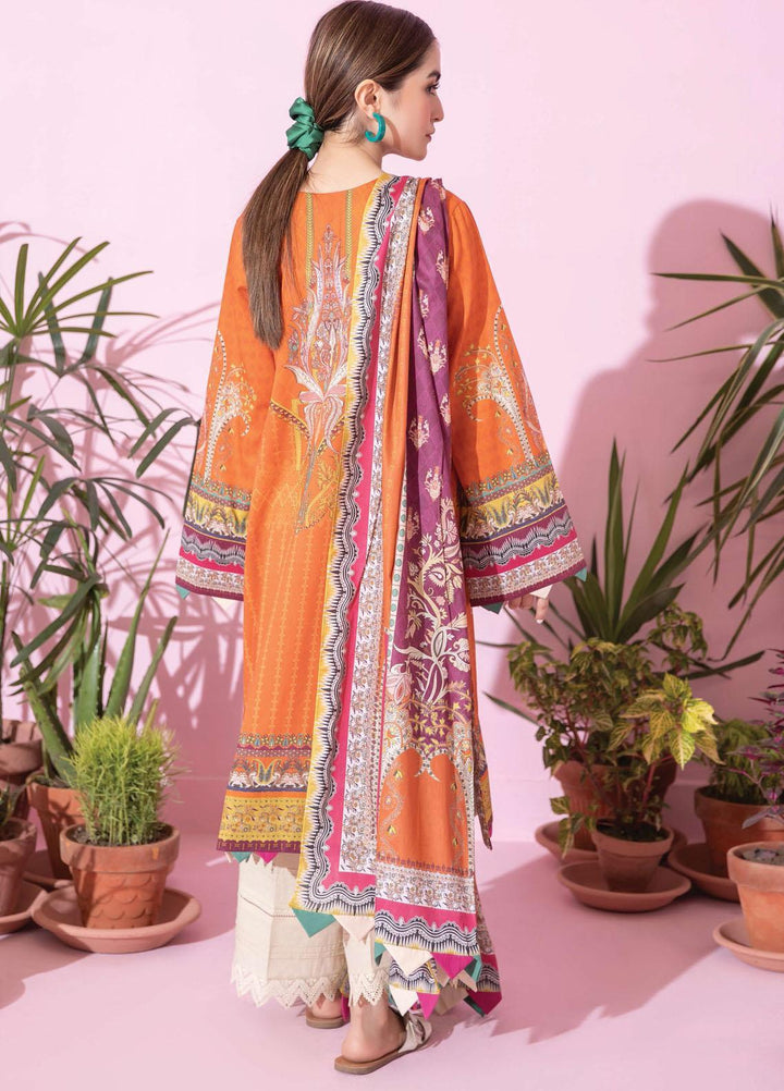 Spring Fling by Rang Rasiya Printed Lawn Suits Unstitched 3 Piece RR21SF 718 Orange Punch - Summer Collection