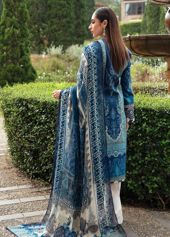 Springtime Ballet by Gulaal Embroidered Lawn Suits Unstitched 3 Piece GL24SB D-08 Azur - Spring Summer Collection