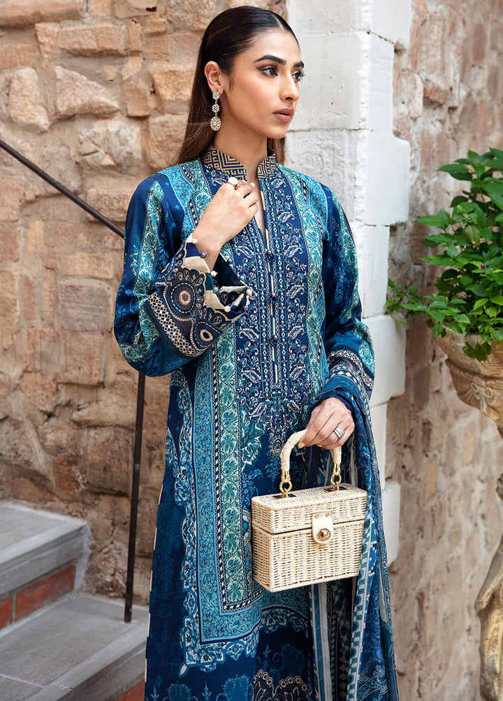 Springtime Ballet by Gulaal Embroidered Lawn Suits Unstitched 3 Piece GL24SB D-08 Azur - Spring Summer Collection