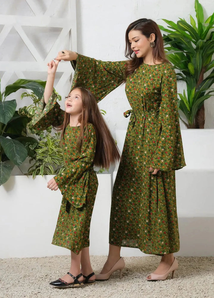 Sprinkles Pret Casual Cambric Long Shirt Green Floral Allover Floral