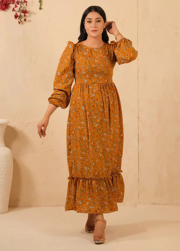 Sprinkles Pret Casual Cambric Long Shirt The Duo-Mustard Bloom Allover Floral