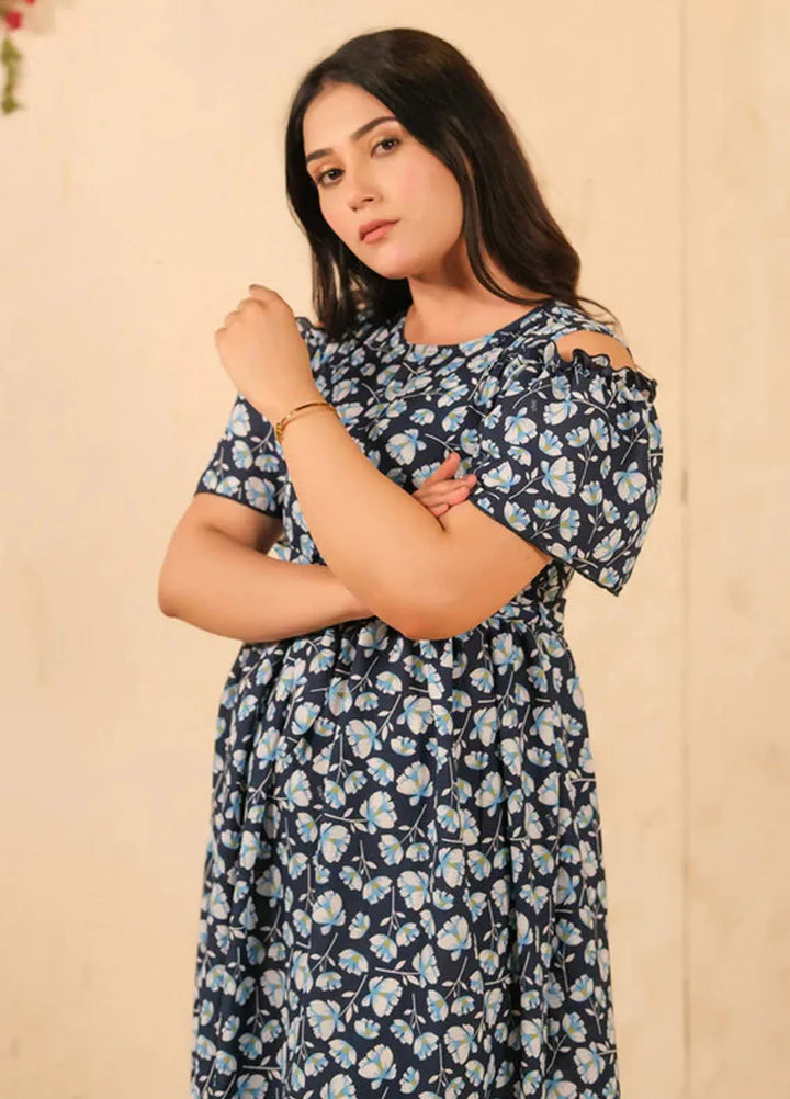 Sprinkles Pret Casual Cambric Long Shirt The Duo-Navy Twilight Allover Floral