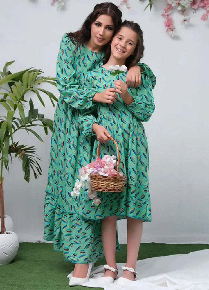 Sprinkles Pret Casual Cambric Long Shirt The Duo Teal Green Allover Flover