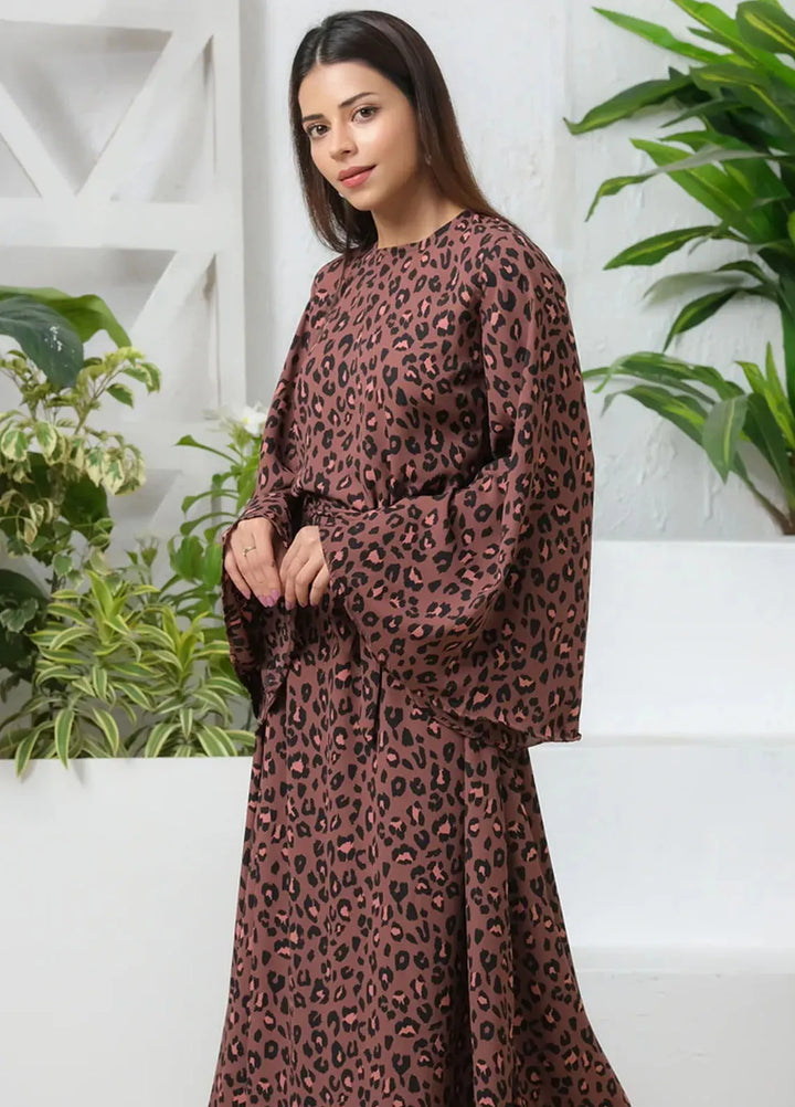 Sprinkles Pret Casual Crepe Long Shirt Leopard Print Pair