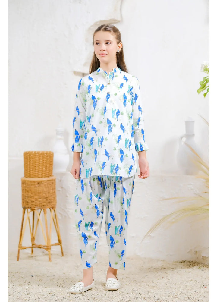 Sprinkles Pret Casual Lawn 2 Piece Suit Azure Bird Symphony