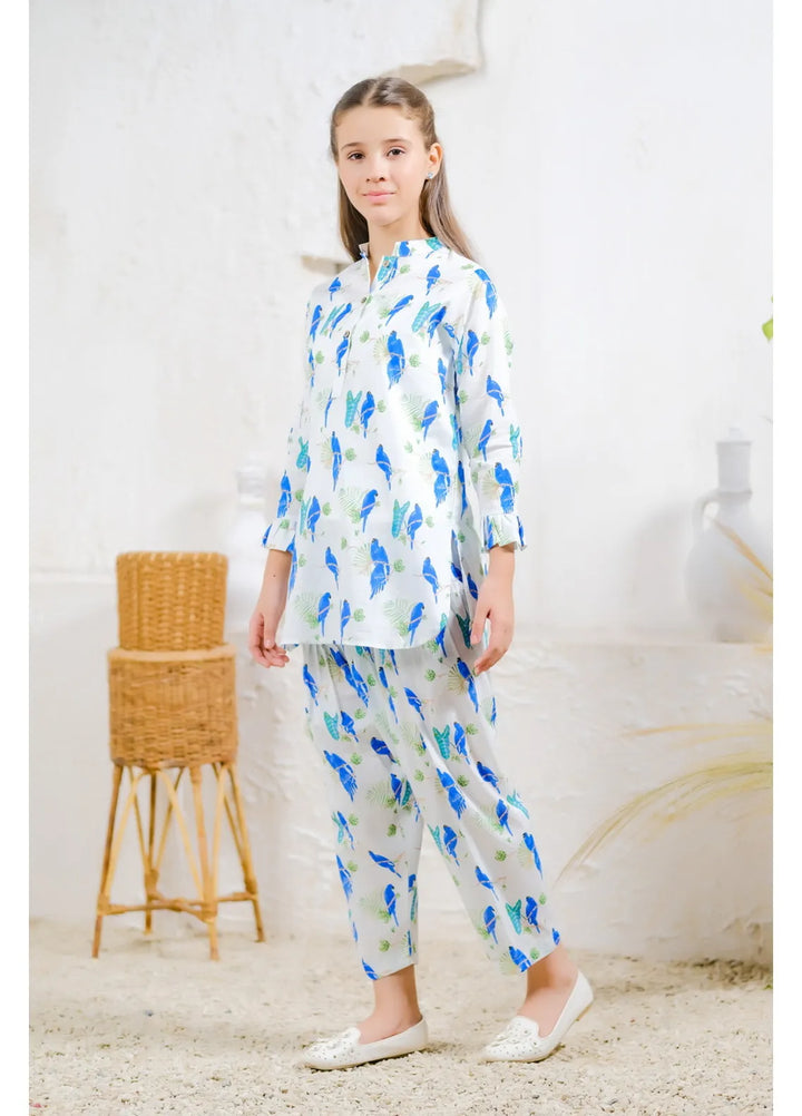 Sprinkles Pret Casual Lawn 2 Piece Suit Azure Bird Symphony