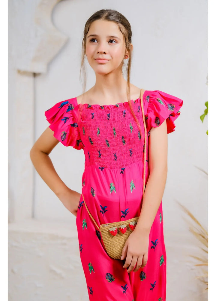 Sprinkles Pret Casual Mix Cotton Jumpsuit Coral Blossom